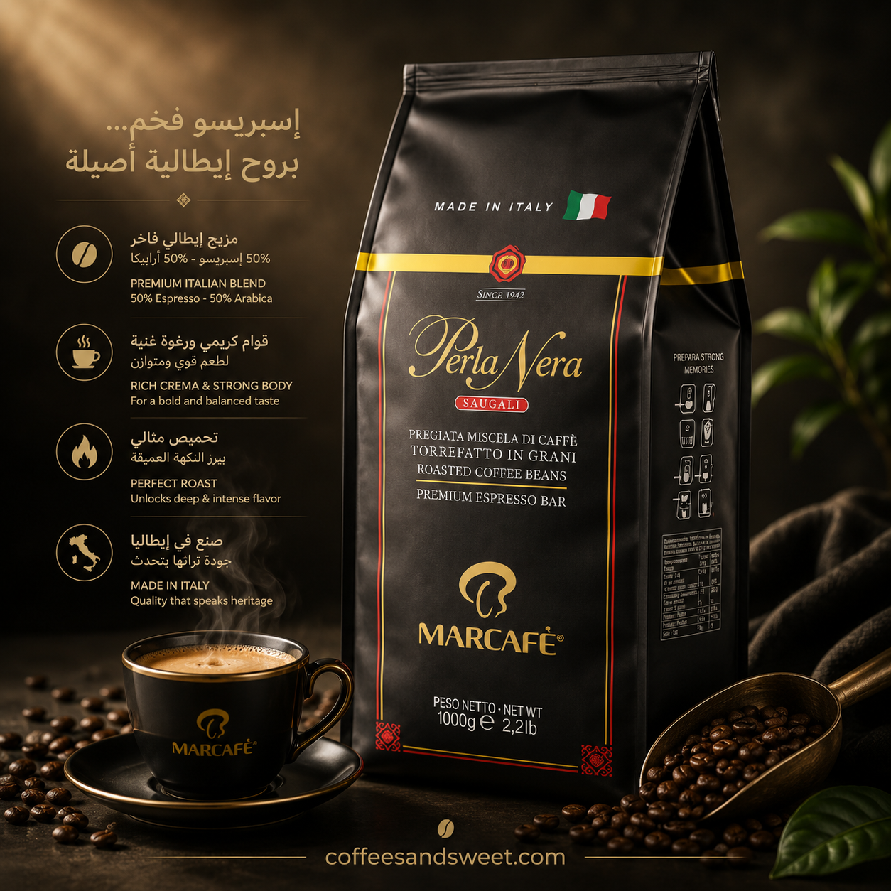 Marcafĕ perla nera 1000g