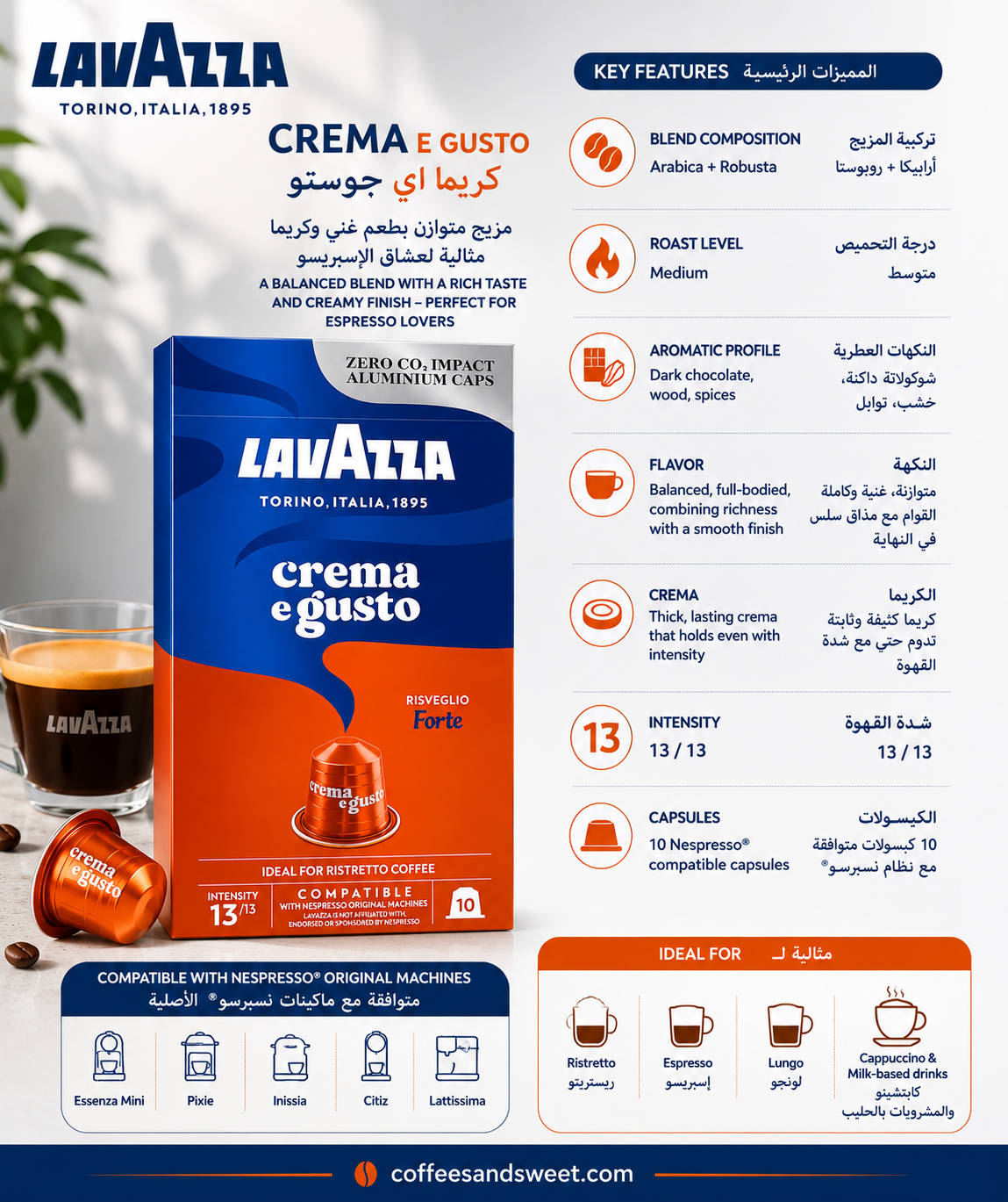 Lavazza Crema e Gusto Capsules – 10 Capsules - الصورة 2