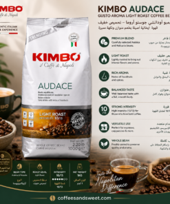 Alternative view of Kimbo Audace Gusto Aroma Light Roast Coffee Beans 1KG intensity 10