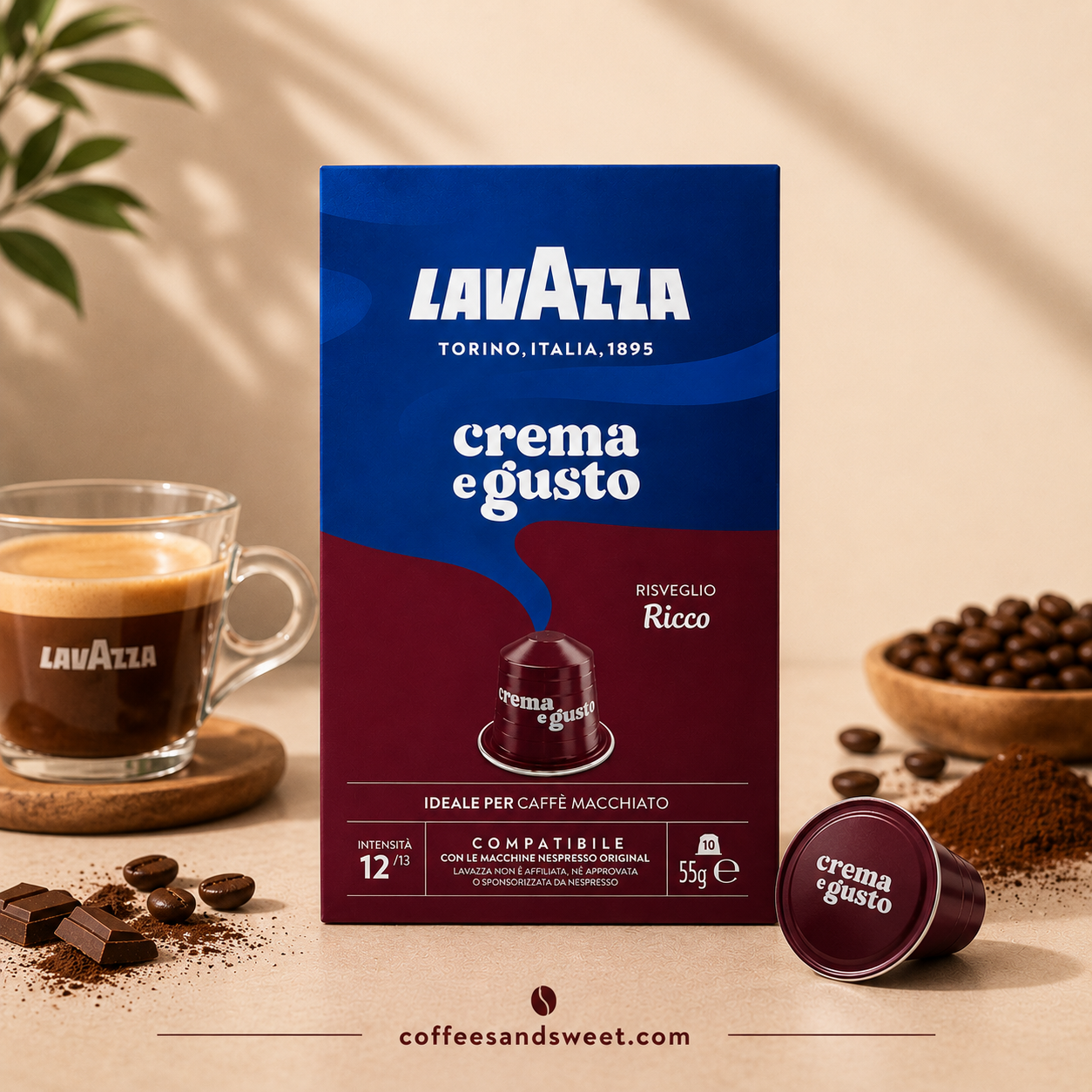 Lavazza Crema e Gusto Ricco Capsules – 10 Capsules