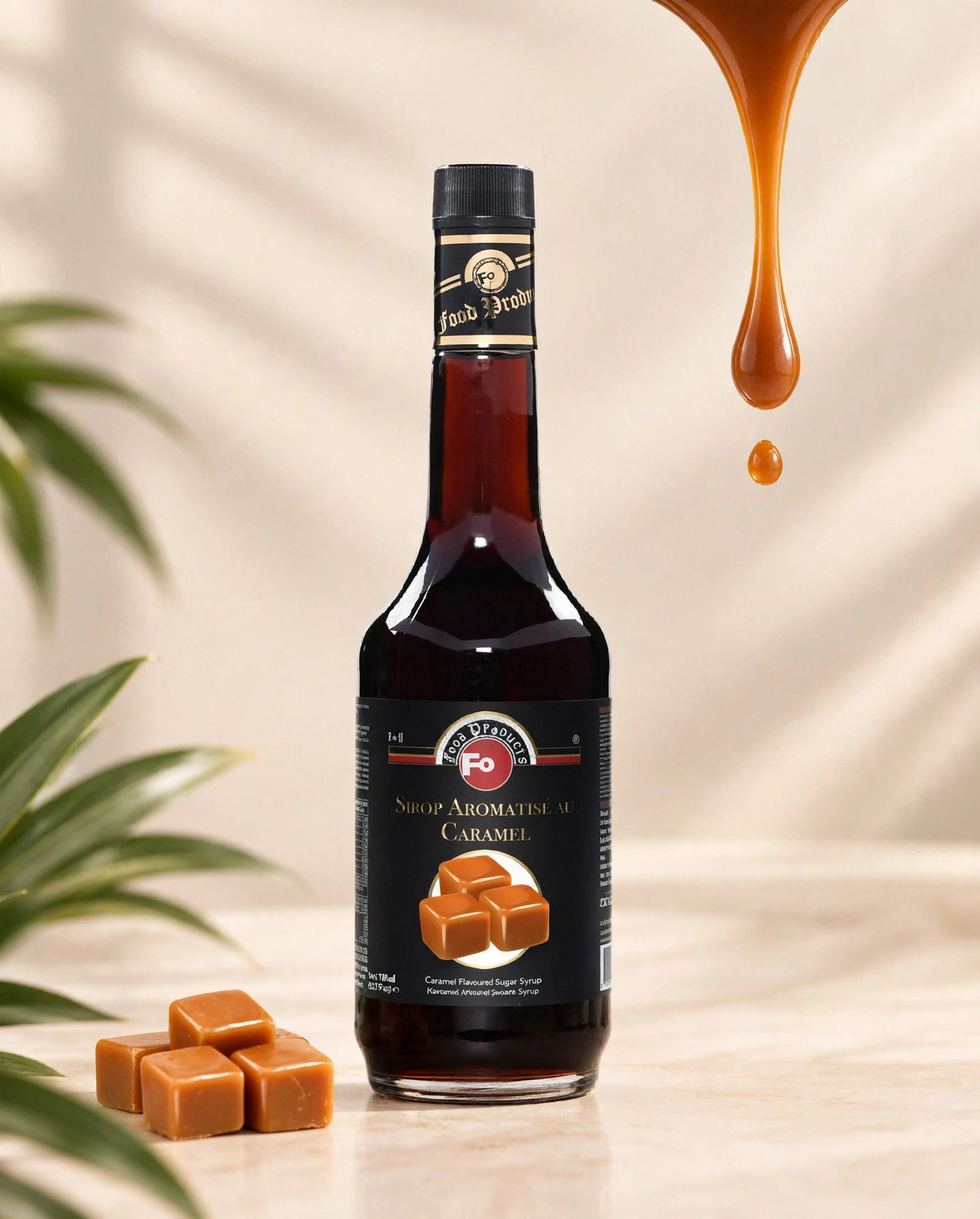 Fo - Caramel Syrup (3) سيرب كراميل بالسكر للمشروبات والكوكتيلات 700 مل