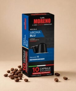كبسولات كافيه مورينو بلو أروما المتوافقة مع نسبريسو – 10 كبسولات ألومنيوم | Moreno Blue Aroma Nespresso Capsules