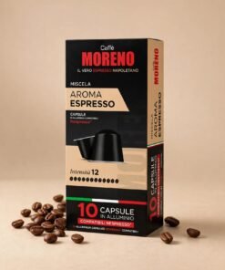 كبسولات كافيه مورينو إسبريسو أروما المتوافقة مع نسبريسو – 10 كبسولات ألومنيوم | Moreno Espresso Aroma Nespresso Capsules