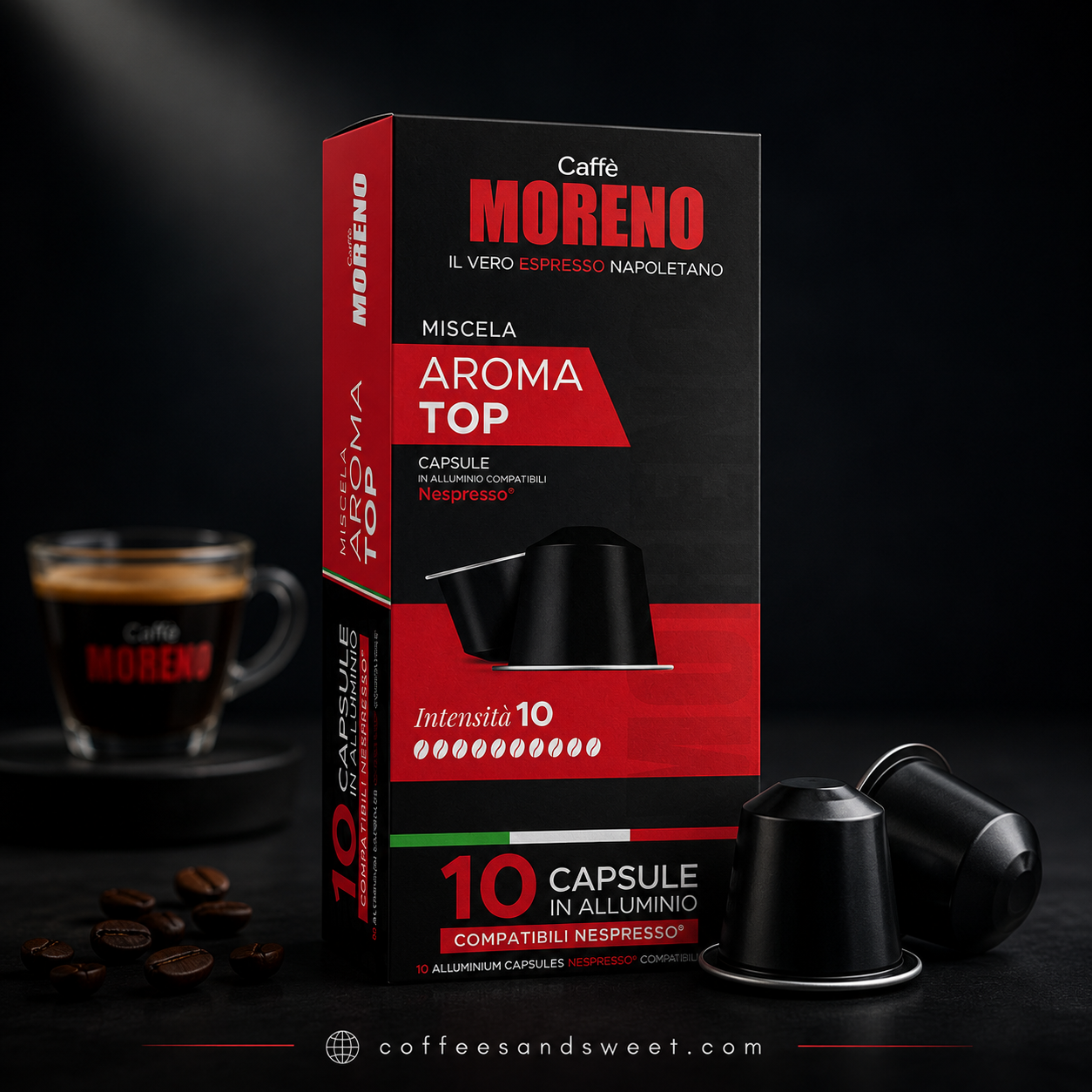Moreno - AROMA TOP Nespresso aluminum capsules - 1 Pack of 10 Capsules